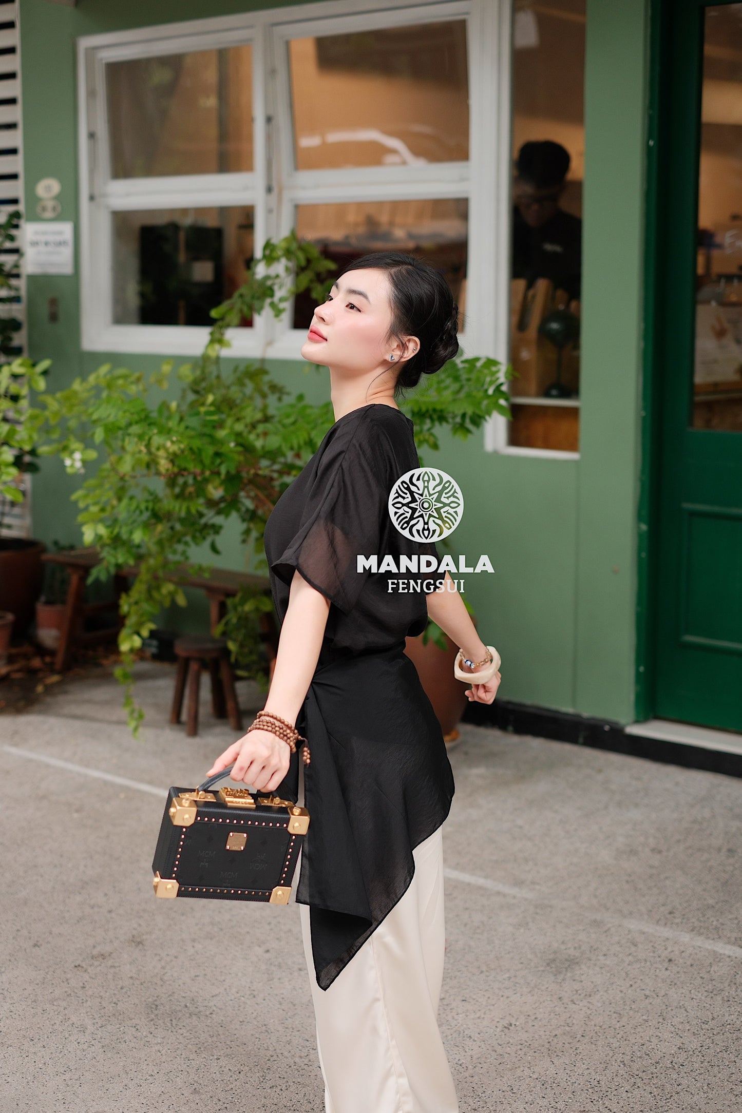 [Bản Giới Hạn] Bộ Trang Phục Áo Tơ An Đường Phối Cúc Hoa Quần Lụa | MANDALA