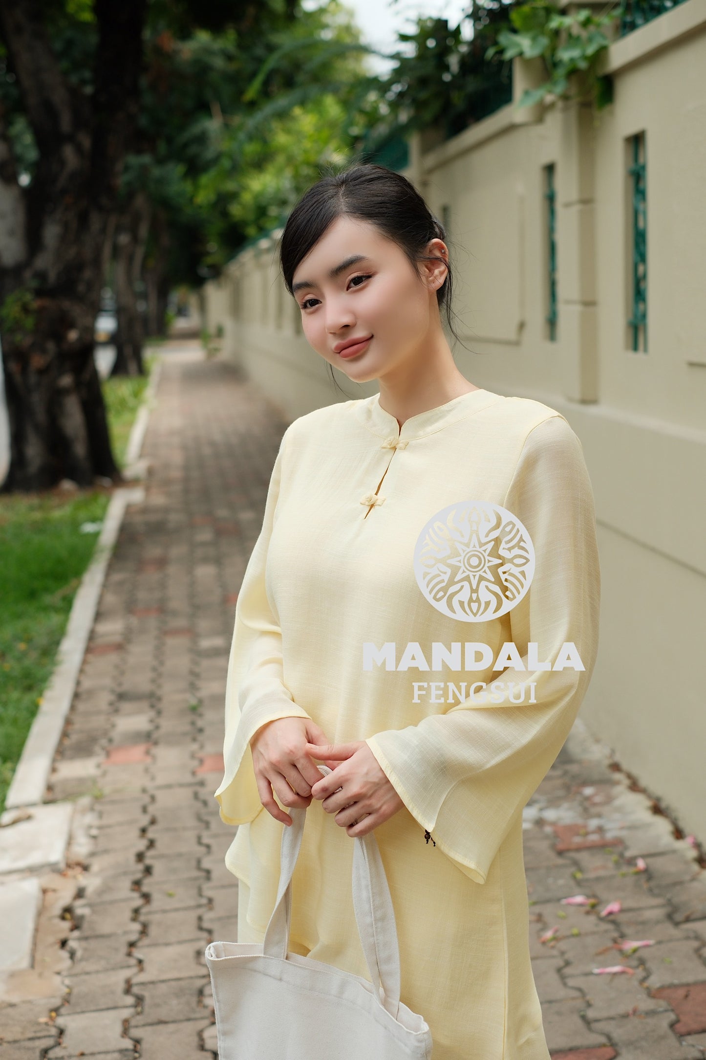 Bộ Trang Phục Họa Mi Chất Liệu Đũi Cao Cấp Màu Vàng Mơ Pastel | MANDALA