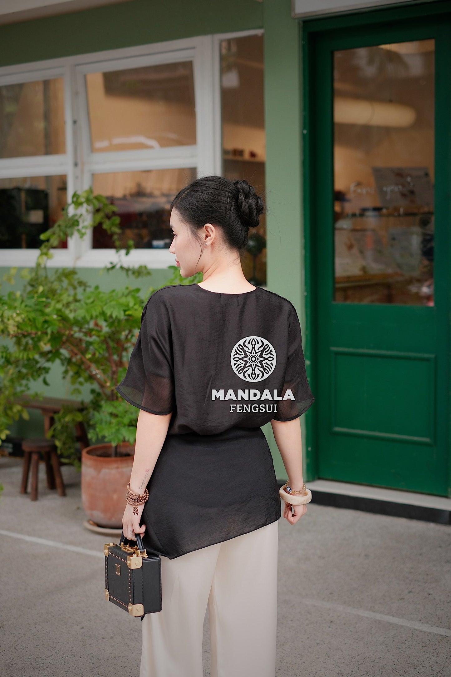 [Bản Giới Hạn] Bộ Trang Phục Áo Tơ An Đường Phối Cúc Hoa Quần Lụa | MANDALA