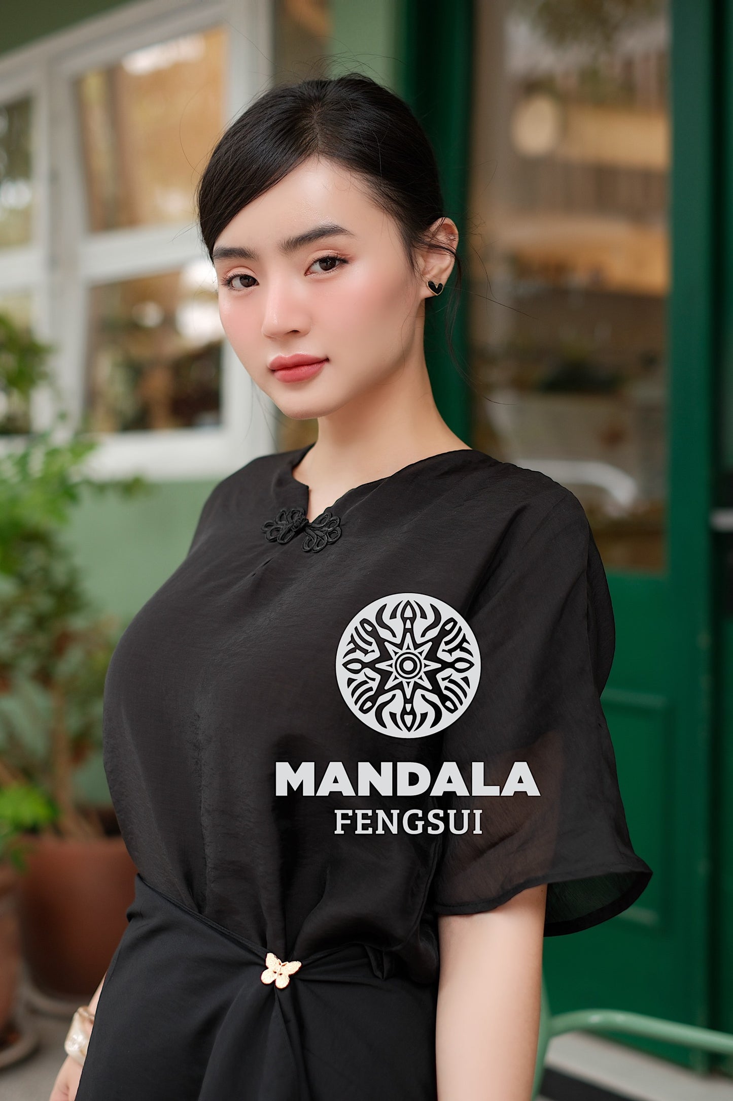 [Bản Giới Hạn] Bộ Trang Phục Áo Tơ An Đường Phối Cúc Hoa Quần Lụa | MANDALA